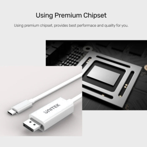 UNITEK 4K 60Hz USB-C to DisplayPort 1.2 Cable in White