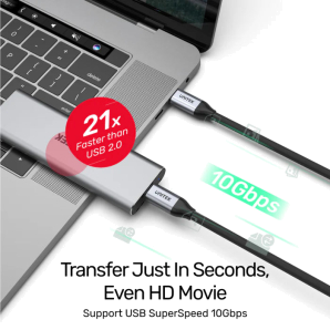 UNITEK Full-Featured USB-C 100W PD Fast Charging Cable with 4K@60Hz and 10Gbps Data (USB 3.2 Gen2)