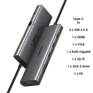 UGREEN 10 in 1 Type-C Hub  CM498 - 15601