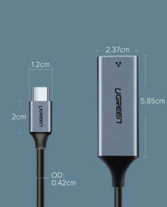Ugreen USB-C 1000 Mbps Ethernet Adapter CM199  Space Grey