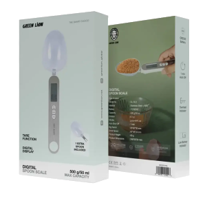 Green Lion Digital Spoon Scale with Precision Measurement Tare Function LCD Display and Extra Spoon