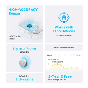 Tp-Link TAPO T310 Smart Temperature & Humidity Sensor 2 Second Data Refresh Inst