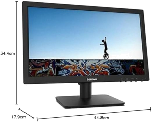 Lenovo Monitor D19 10 18.5'' Display with 409.8x230.4 mm Area and Twisted Nematic panel, 1366x768 Resolution, Black