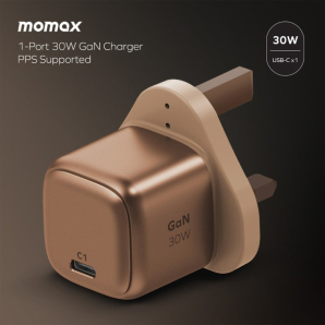 Momax 1-Charge Gan 30W 1 Port Charger + 60W USB-C To USB-C Magnetic Cable 1M - Rose Gold