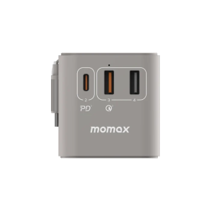Momax1-World+ 3-Port Travel GaN Charger With Built-in USB-C Cable 70W