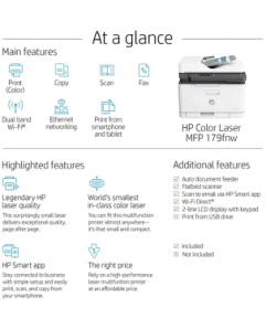 HP Color Laser MFP 179fnw Multi Function Wireless Printer