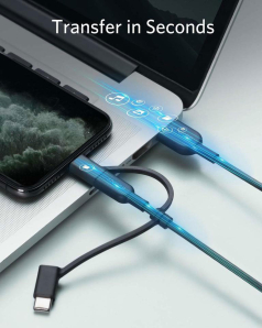 Anker PowerLine II 3-in-1 Cable (0.9m/3ft)  Black