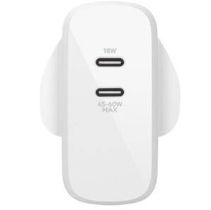 Belkin BOOST?CHARGE Dual USB-C PD GaN Wall Charger 63W  White